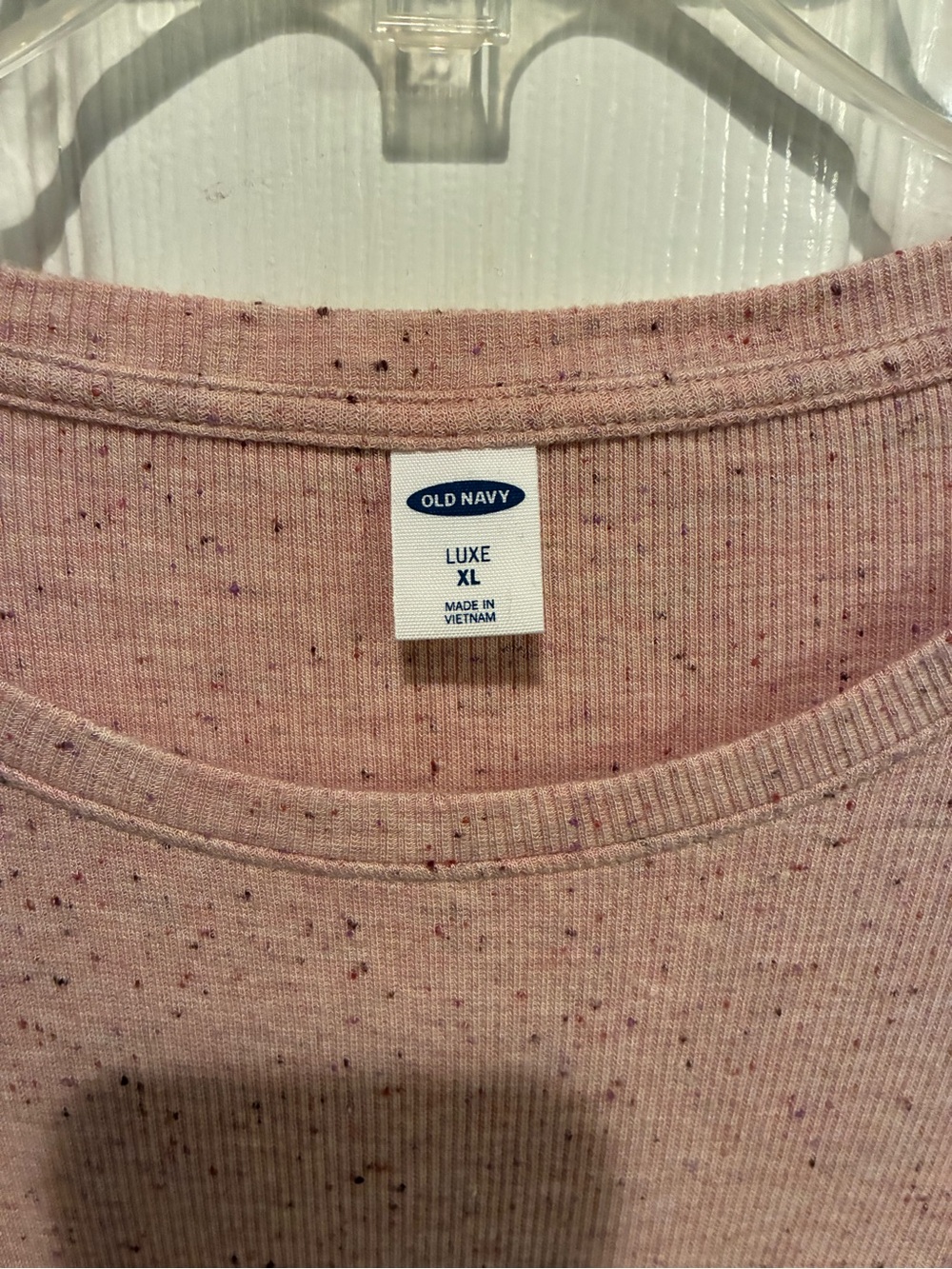 Old Navy Long-Sleeve Crewneck Top in Dusty Pink Speckle - Picture 2 of 6